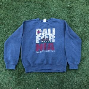 California Redwoods Avenue of Giants Bear Flag Pullover Fleece Sweatshirt Size S